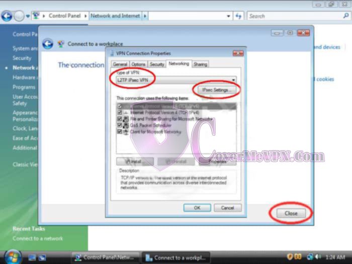 Windows Vista L2TP VPN Setup