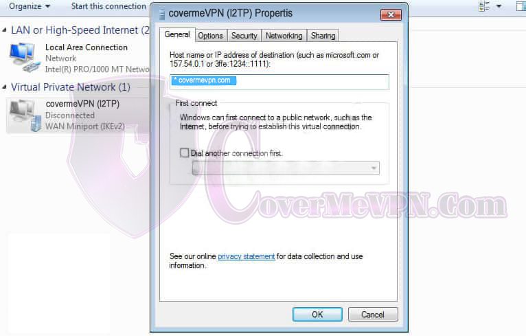 Windows 7 L2TP VPN Setup