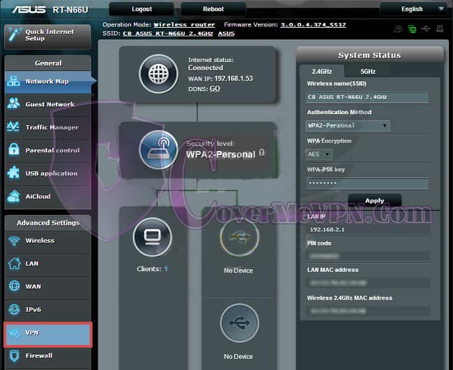 Asus Router PPTP VPN Setup