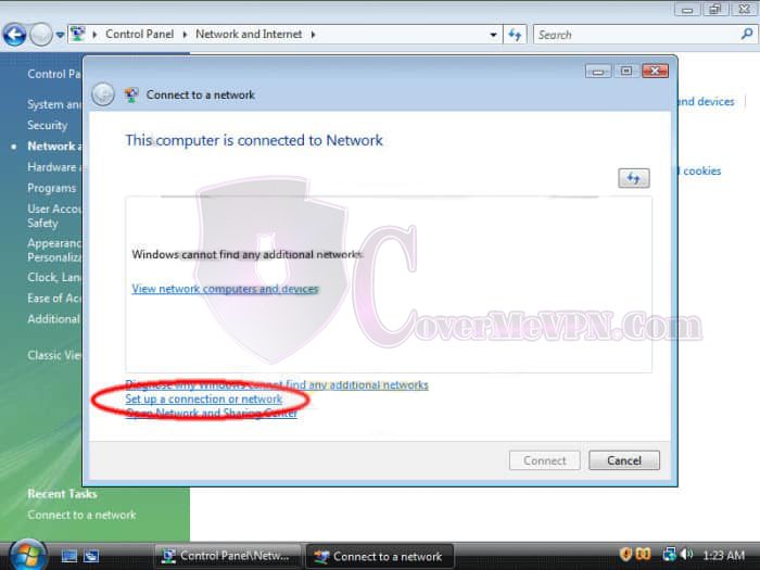 Windows Vista PPTP VPN Setup