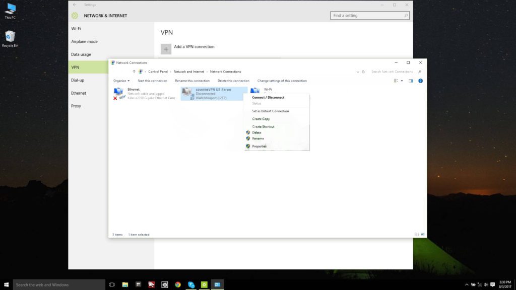 Windows 10 PPTP VPN Setup