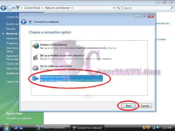 Windows Vista PPTP VPN Setup