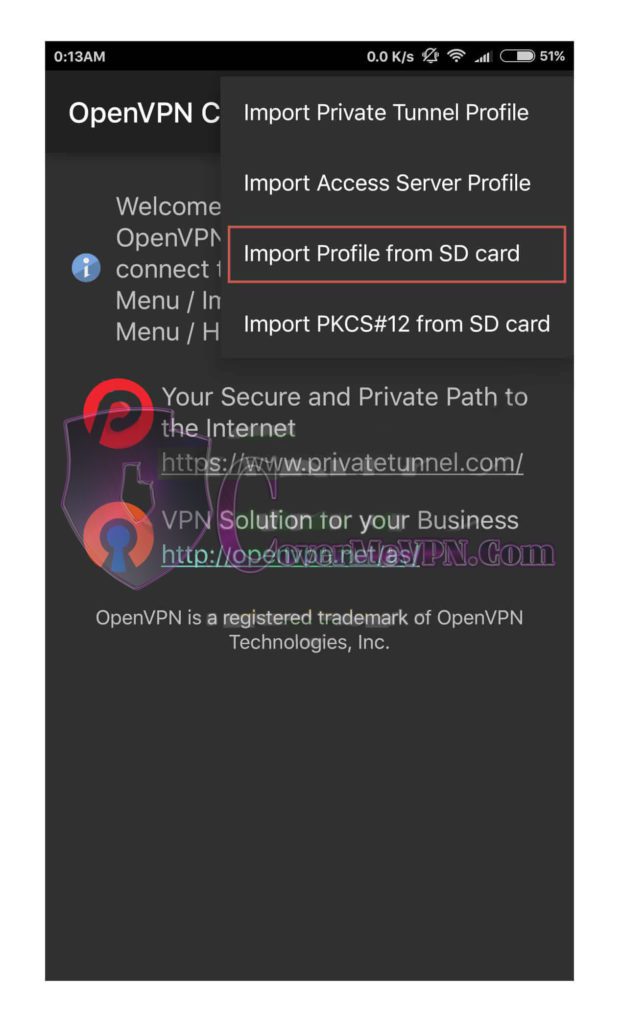 Android OpenVPN setup