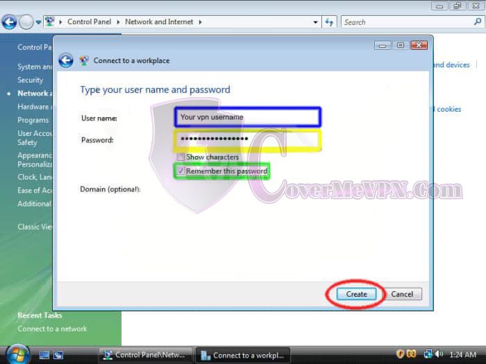 Windows Vista PPTP VPN Setup