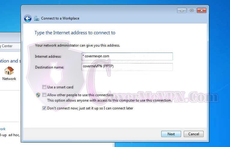 Windows 7 L2TP VPN Setup