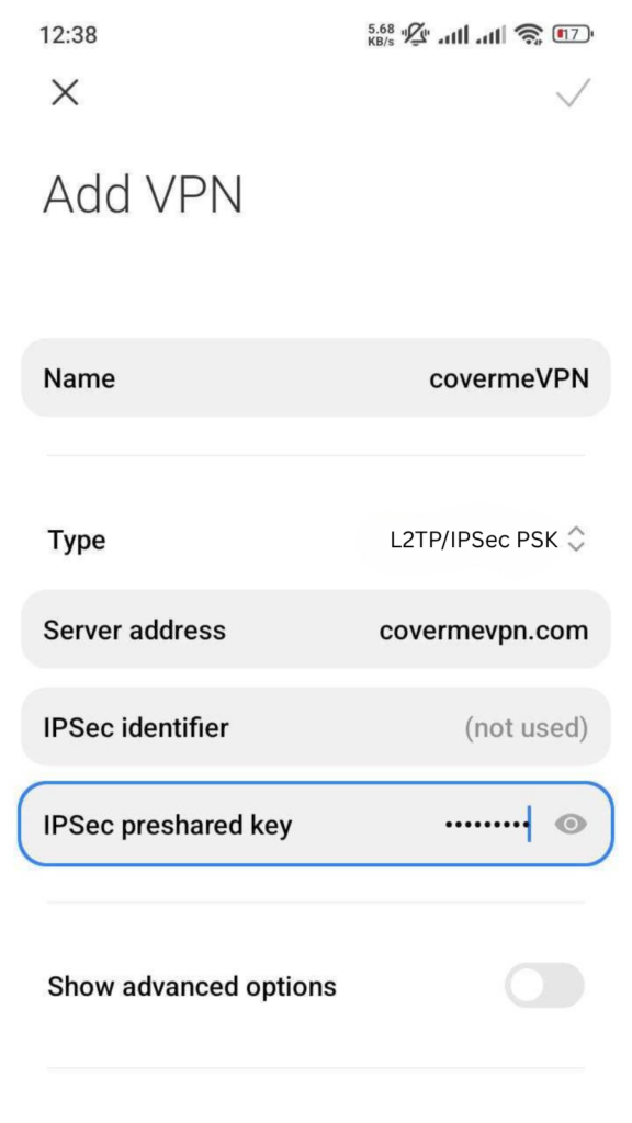 Android L2TP VPN Setup